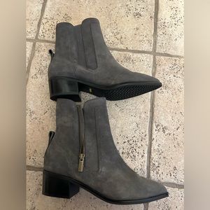 Cole Haan Womens Gray Teegan Zippered Booties Block Pointed Toe Size 8B